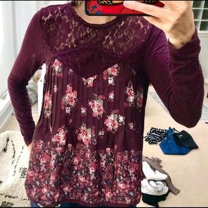 Maroon top
